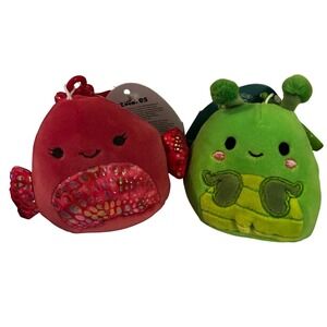 Squishmallow Key Chains NEW Barella & Trenton Red‎ Green